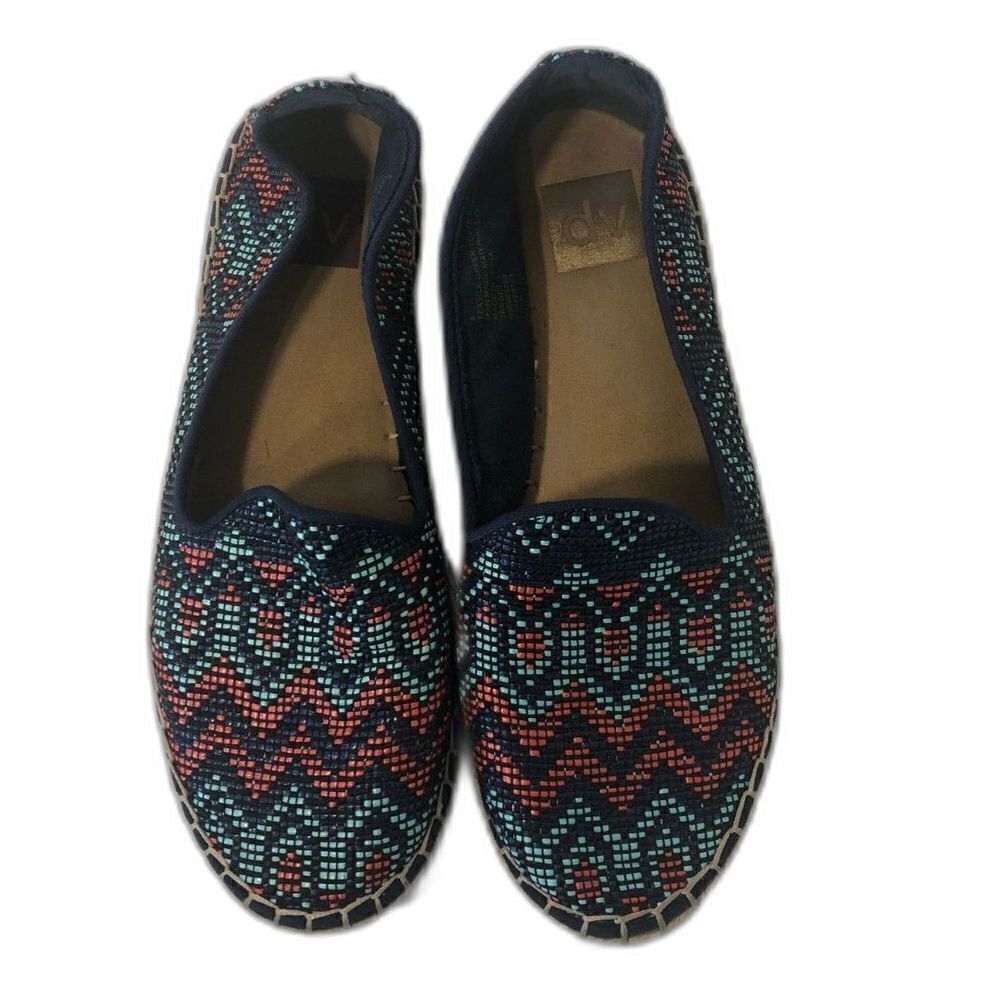 DOLCE VITA Sneakers Women's Size 8 Navy Ottie Espadrille Shoes Beaded Slip On